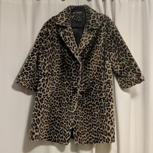Vintage leopard print swing coat
